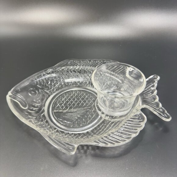 Clear Fish Dish Plates And Cups Teacup Saucer Set Votive Candle Holder 4 Pieces - Picture 11 of 14